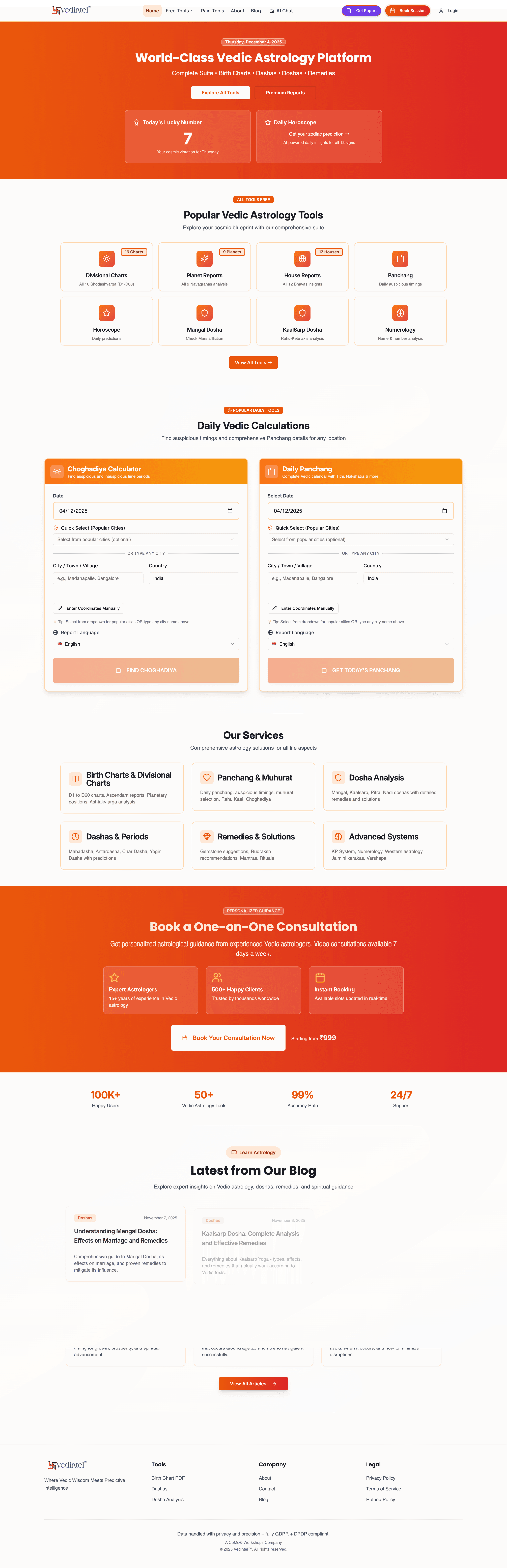 VedIntel™ - API-Driven Vedic Tools Hub